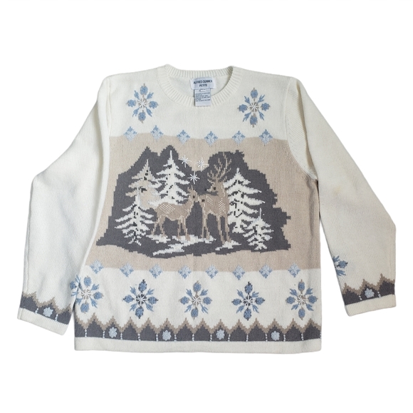 Vintage Festive Winter Theme Alfred Dunner Sweater - Picture 1 of 8